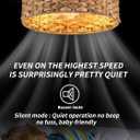 19” Boho Handwoven Rattan Ceiling Fan with Light Flush Mount Low Profile, D19 Inch