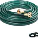 20FT PVC Garden Hose: LeakProof and Durable with 1/2" GHT Brass Fittings for Outdoor Watering and Lawn Sprinkling - Ideal for Homeowners and DIY Enthusiasts (Green)