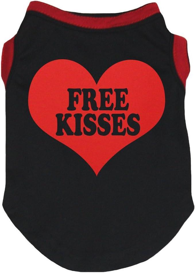 Petitebella 'Free Kisses' Heart Puppy Dog Shirt (Black/Red, X-Large) (X-Large, Black/Red)