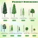 32 Pcs Mixed Model Trees 0.7 to 4.45 Inch Miniature Trees Train Scenery Diorama Tree Railroad Architecture Fake Tree for DIY Crafts, Building Model, Scenery Landscape, Natural Green