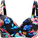 Women Underwire Bikini Top - Push Up Swim Top Only Bra Padded Swimsuit Tops 2025 Bathing Suit Tops (X-Small, Floral)