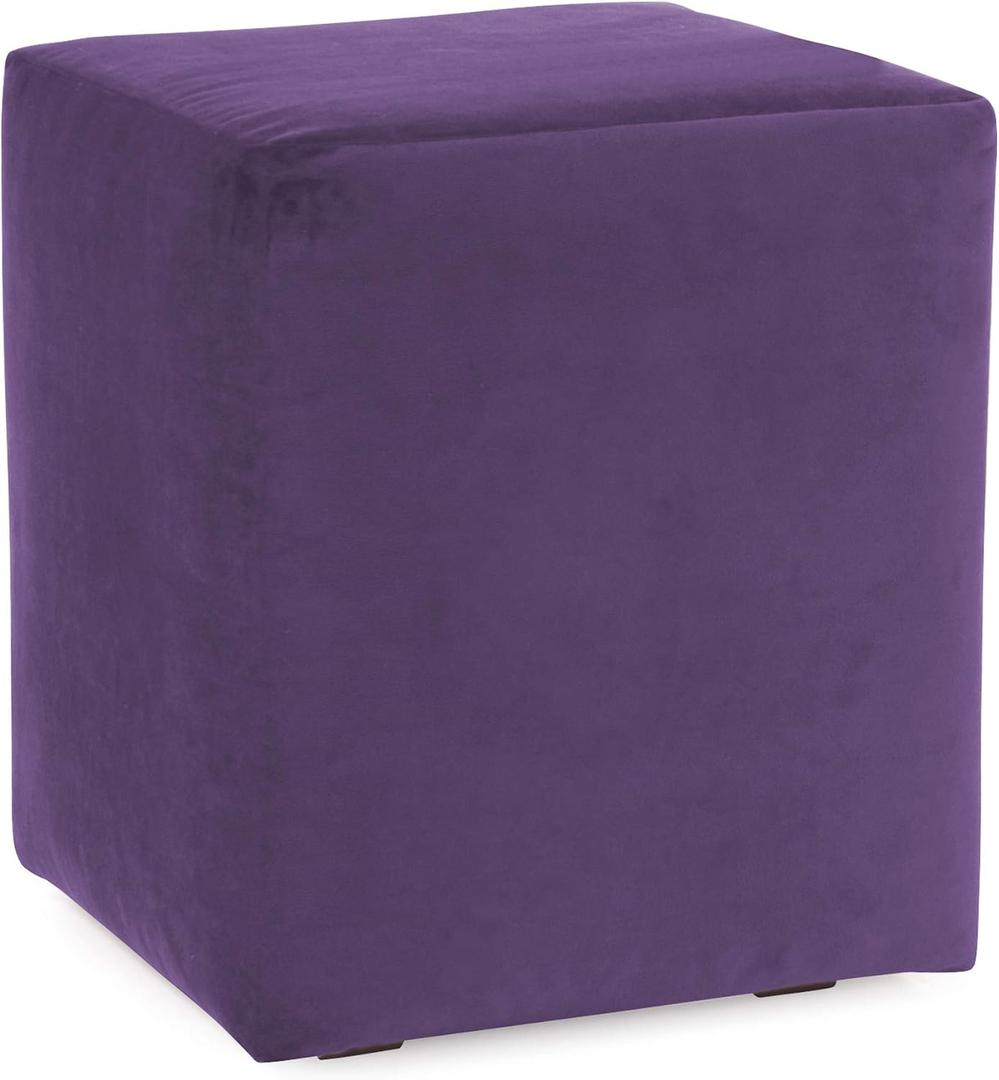Howard Elliott Replacement Slipcover Exclusively Made for Howard Elliott Universal Cube Ottoman, 100% Polyurethane Fabric (Ottoman Not Included), Bella Eggplant, 18"D x 18"W x 20"H