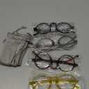 JM 5 Pack Round Reading Glasses for Women Men, Vintage Small Blue Light Blocking Computer Readers with Spring Hinges