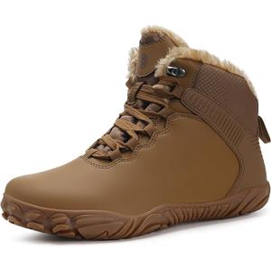 Womens Mens Barefoot Boots | Waterproof Winter Snow Boots | Warm Ankle Booties with Arch Support | Wide Width Hike Work Shoes | Zero Drop Sole |