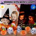 Halloween Boo Basket Goodie Bag Stuffers Fillers for Kids,8 Pack Light Up Spinning Tops Toys Gifts for Toddlers,Halloween Non Candy Trick or Treats Party Favors,Birthday Classroom Prizes for Boys Girl