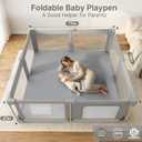 Foldable Baby Playpen with Mat, 79x71 Foldable Play Pen for Babies and Toddlers, Baby Playpen with Portable Design, Collapsible Play Yard for Fence Indoor and Outdoor