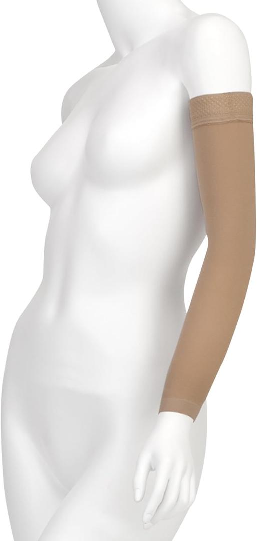 Juzo Soft 2001, Compression Armsleeve with Silicone Top Band, 20-30 mmHg (1 or XS, Beige)
