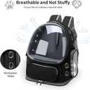 Cat Backpack Carrier for Cats and Small Dogs, Breathable Cat Bubble Backpack, Airline Approved Pet Travel Carrier for Hiking Camping Outdoor(Black)