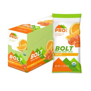 PROBAR Bolt Energy Chews for Running & Cycling – Organic Sports Nutrition Gummies with Electrolytes & B Vitamins, Fast Carb Endurance Fuel, Vegan Gluten Free Non-GMO, Orange (12 Pack) (EXP 06/11/26)