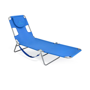 Ostrich Beach Lounge Chair, Folding & Reclining Outdoor Chaise Lounger, Blue