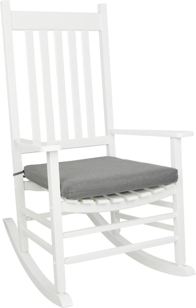 Shine Company Rocking Chair Outdoor Seat Cushion with Ties, 22" x 20", Gray