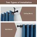 Heavy Duty Curtain Rod, 1 inch Rods for Long Windows 144 to 164 inch, Ceiling Mount with Premium Aluminum Brackets, Outdoor Patio Rod, Matte Black