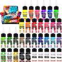 Airbrush Paint - 33 Colors Acrylic Air Brush Painting, Ready to Spray Airbrush Model Paint Kit, Water Based Airbrush Painting with 2 Thinners 6 Primer for Wood, Model Car, Craft, Metal, Plastic