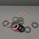 WEWAYSMILE 32 Piece Silicone Beadable Ring 65mm Round Silicone Beads Ring Bulk Focal Beads Water Transfer Silicone Beads for DIY Make Handicrafts Keychains Necklaces Lanyards (Animal Texture Style 1)