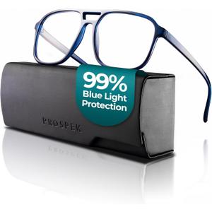 Prospek Blue Light Glasses Reading for Men and Women, For Computer Use, Blue Light Protection, Clear Lens 0 to +3.0 Diopters