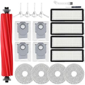 19 Pcs Replacement Parts For Roborock Qrevo S/Qrevo Plus/Qrevo MaxV/Qrevo ProNot for Q RevoVacuum Cleaner,1 Main Brush,4 Side Brushes& Filters& Mop Pads& Bags,2 tools