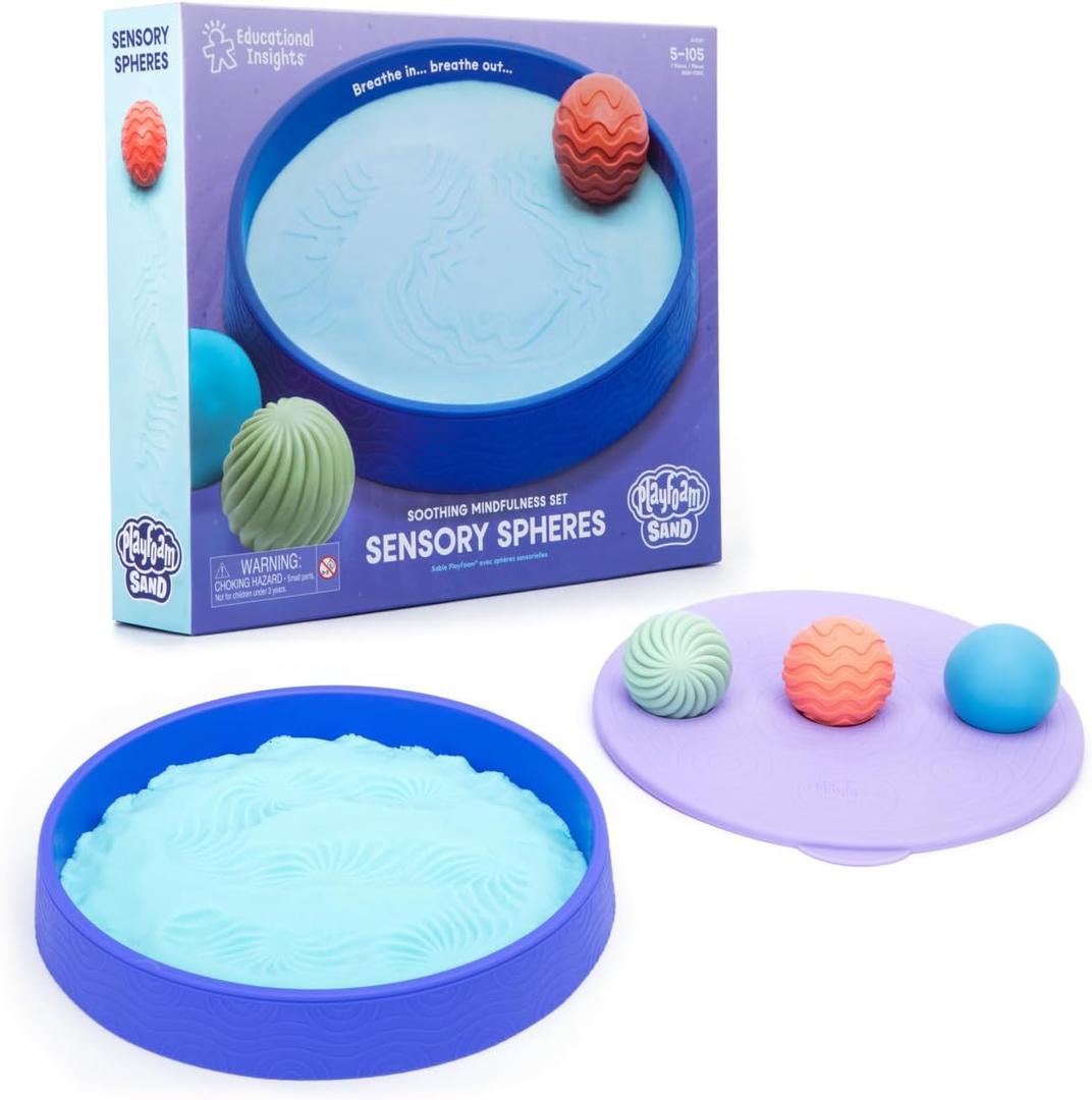 Educational Insights Playfoam Sand Sensory Spheres - Relaxing Zen Garden Kits for Calm Down Corner or Desk, Anxiety Tools and Meditation Sets for Kids & Adults, Stress Relief Toys, Ages 5+