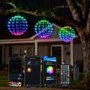 FANCILLUMA 3 Pack Smart LED Christmas Ball Lights, 12 Inch 108 LED Foldable Color Changing Sphere Lights with App & Remote Control, Waterproof Hanging Light Balls Outdoor for Holiday Patio Tree Decor