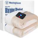 Westinghouse Electric Blanket Full, Heated Blanket Full Size with 10 Heating Levels and 1 to 12 Hours Heating Time Settings, Flannel to Sherpa Reversible, Machine Washable (80" x 84", Beige)