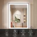 28x36 Inch LED Bathroom Mirror with Black Frame, Backlit and Front Lighted Bathroom Mirrors for Wall, Anti-Fog, Dimmable, Memory, Shatterproof, LED Vanity Mirror for Bathroom