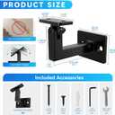 6 Pack Handrail Brackets, Laysmkit Adjustable Handrail Bracket for Staircase, Black Hand Rail Bracket, Wall Mounted Stair Railing Brackets with Installation Hardware for Stairs, Bedroom, Corridors