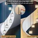 Long Chandeliers for High Ceilings,Modern Crystal Pendant Light,Raindrop Drop Lamp,Hanging Flush Mount Lighting Fixtures for Spiral Staircase,Foyer,Entryway,Living Room,Black (8 Lights)