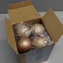 12 Pcs Modern Neutral Christmas Ball Ornaments Set 2.4 Inch Rustic White Brown Xmas Baubles Shatterproof Textured Farmhouse Modern Christmas Decor for Xmas Tree Holiday Indoor Home Decor