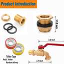 Rain Barrel Spigot Kit, Brass Water Barrel Faucet for Bucket, Water Tanks, Tubs, Pools etc