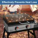 Upgrade Hinged Lid with Thermometer for Blackstone 1666 22" Omnivore Griddle (2024 Model), Powder Coated Steel Grill Hard Cover Flat Top Lid w/Handle for Blackstone 2203 1666 2205 Tabletop Griddle