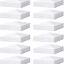 12 Pcs Fence Post Caps 5 x 5 (127 mm x 127 mm), White Post Caps Pyramid Plastic for Fence Posts, Mailbox, Deck, Dock, Piling Cap, White