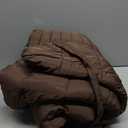 Bellivera Women's Puffer Jacket Lightweight Quilted Hooded Long Down Alternative Coat with Fur Collar AG6-28 Coffee L