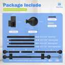 TKZTKZ Black Curtain Rods No Drilling-Adjustable No Drill Curtain Rods for Windows 36-88"with Adhesive Brackets for Bedroom Apartment Renter Friendly,Small French Door Sash Rod Easy Install,2Pack