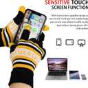 Vintage Classic Skull Cap 3D Embroidery Beanie Cuffed Winter Hat Knit Comes with Warm Gloves Gifts for Men Women Fans