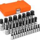 32-Piece Master HEX Bit Socket Set, S2 and Chrome Vanadium Steel, SAE & Metric, Corrosion Resistance, with Molded Case for Auto/Mechanical