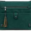 FADEON Large Crossbody Purses for Women Crossbody Bag, Designer Leather Cross Body Purses Multi Pocket Shoulder Bag