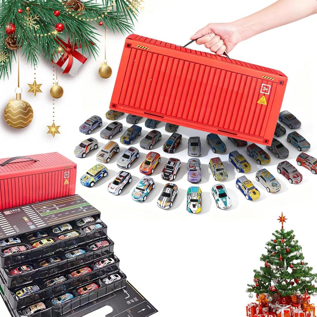 48 Mini Pull-Back Cars with Built-in Garage Set, 48pcs Pull Back Cars Set, Alloy Racing Car Toys, Die-Cast Vehicles Friction Powered Design,Mini Car Party Favors for Kids (48PCS-A)