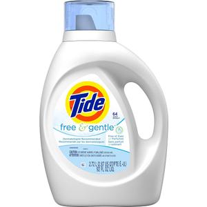 Tide Free & Gentle Liquid Laundry Detergent, 64 loads 92 fl oz, HE Compatible