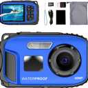 Underwater Floating Digital Camera 48MP HD Bare-Body Waterproof Camera, No Case Needed for Underwater Fun & Childhood Memories (Blue)
