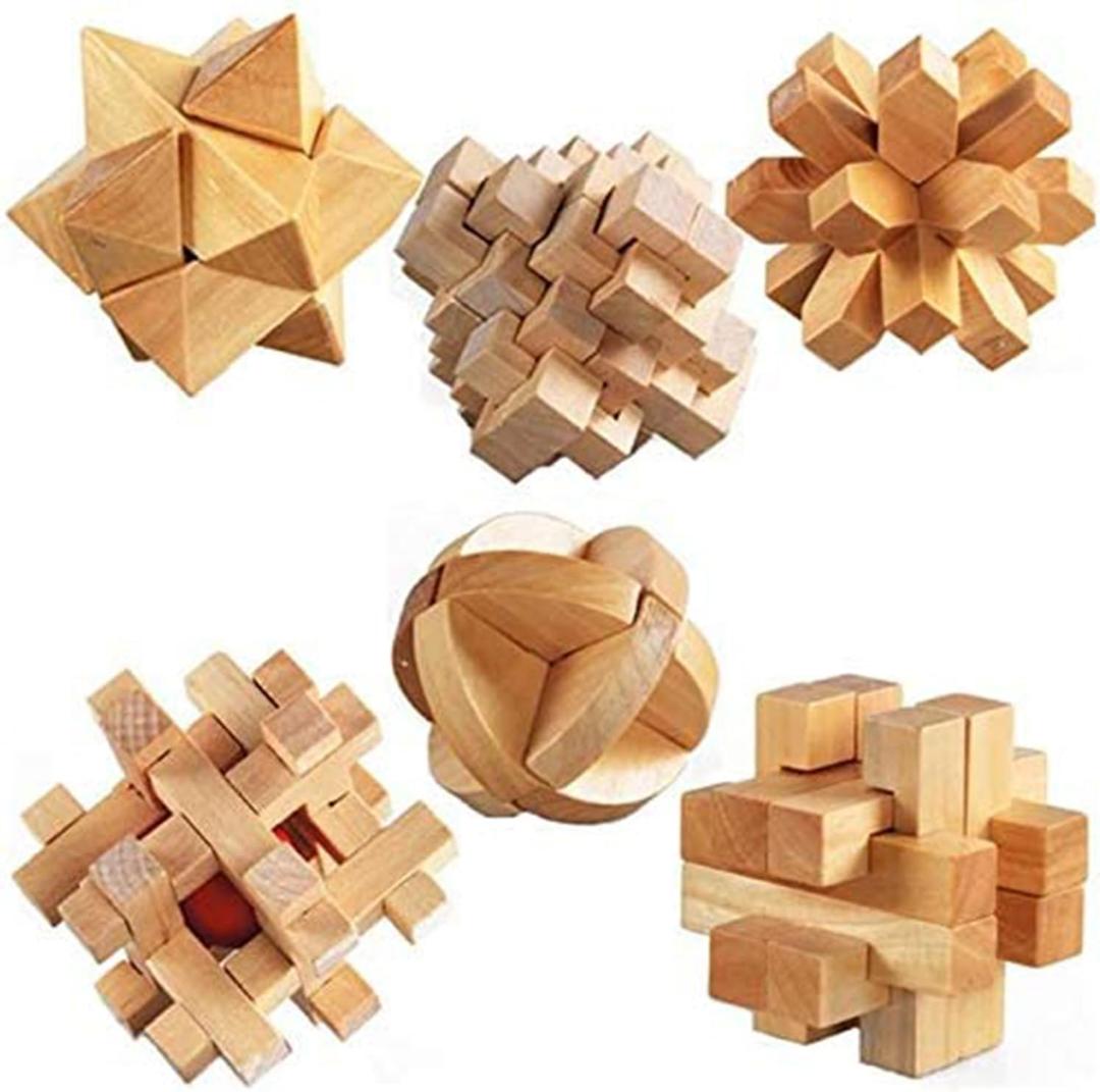 ULT-unite3D Wooden Cube Brain Teaser Puzzle