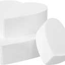 Gadpiparty 3pcs Heart Shaped Foam Cake Dummy Set, Polystyrene Cake Decorating Practice Mold for Weddings, Birthdays, and Crafting Projects, Includes 4, 6, 8In