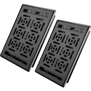 14x6 Vent Cover, Black Floor Register, Heavy Duty Steel Walkable Floor Vents, Adjustable Decorative Vent Covers, for Sidewall and Floor, Vent Covers for Home Floor, 2 Pack Black