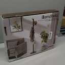 Wooden Freestanding Coat Tree with 4 Height Options and 9 Hooks, Sturdy Coat Rack Stand for Clothes/Bags/Hats, Save Space Coat Rack for Entryway, Bedroom, Office, Narrow Place (Coffee)