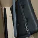 Vanity bar Stool Chair, Makeup Stool Counter Height stools,Small Ottoman Footrest for Living Room, Bathroom, Bedroom, Entryway, OfficesLeather &Metal Legs with Anti-Slip Feet, Black