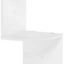 Furinno Rossi 5-Tier Wall Mount Floating Radial Corner Shelf, White, 5-Tier Radial, Set of 1