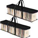 CD case DVD Storage Bags,Transparent PVC Media Holder Organizer Bag for CDs, DVDs, Blu Ray Disc, Movie Cases, VHS Box, Video Game Disks,Books,Albums-Can store 40 DVDs (2 Pack)