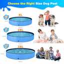 Jecoo Dog Pool for Large Dogs Kiddie Pool Hard Plastic Foldable Dog Bathing Tub Portable Outside Kids Swimming for Pets and Dogs Outdoor Backyard (L-63"x12", Blue)