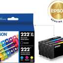 4 x EPSON 222 Claria Ink High Capacity Black & Standard Color (Cyan/Magenta/Yellow) Cartridge Combo Pack (T222XL-BCS) Works with WorkForce WF-2960 Expression XP-5200