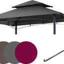 EasyLee 8'x5' Grill Gazebo Canopy Cover - Waterproof Replacement Top with T-Hook,Gray