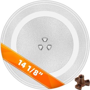 Microwave Glass Plate 14 1/8 inch - Exact Replacement for Microwave Turntable Part Numbers W10531726 / W11358813 and W11402532 - Dishwasher Safe