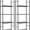 Sakugi 2-Pack 5-Tier Metal Storage Shelves, 18.4"x12.6"x57.4", Black